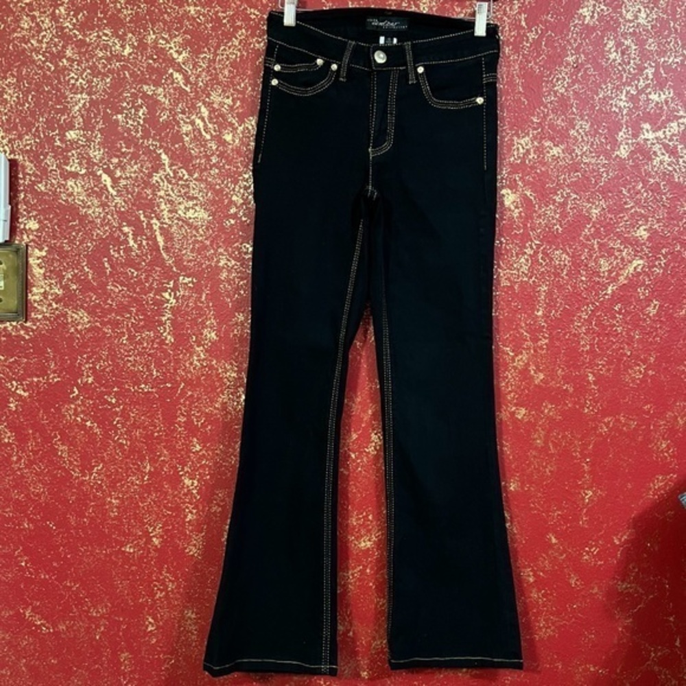 CACHE CONTOUR COLLECTION VINTAGE Black Boot Cut denim Jeans Pants 0